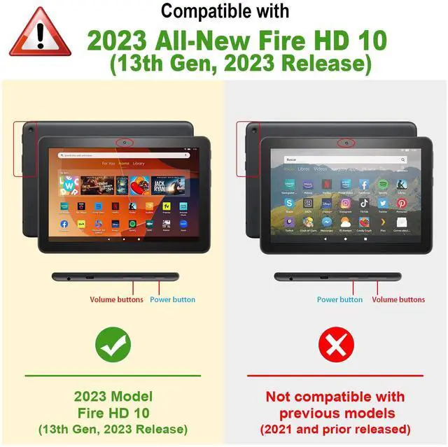 Alt view image 2 of 5 - Fintie Case for All-New Amazon Fire HD 10 Tablet (13th Generation 10.1", 2023 Release)- 360 Degree Rotating Swivel Stand Cover with Dual Auto Sleep/Wake, Black