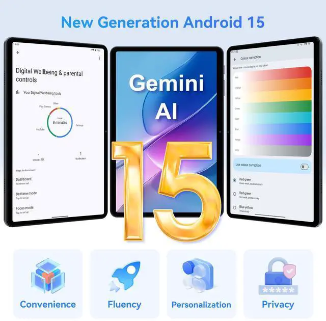 Alt view image 3 of 5 - Tablets, Android Tablet 10 Inch, New Electronics Tablets with Keyboard 18+128GB/2TB, Gemini AI 10 Inch Tablet with Pen, 6000mAh, 1080P, BT5.0, GPS, OTG, Suitable for Study, Office and Entertainment