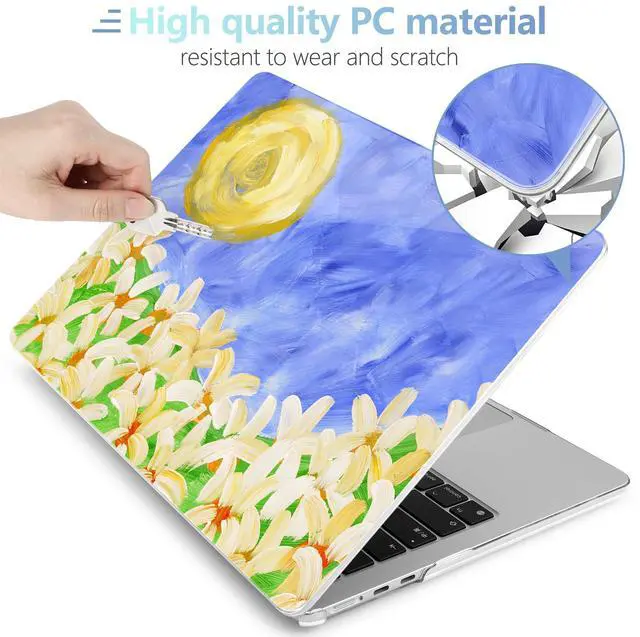 Alt view image 4 of 5 - MEEgoodo Case for MacBook Air 15 inch M4/M3/M2 2025 2024 2023, Case Fit Model (A3241/A3114/A2941) for MacBook Air 15-inch, Laptop with Keyboard & Camera Cover & OTG Adapter, Summer Flowers