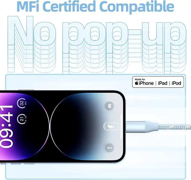 Alt view image 5 of 5 - 3 Pack 6FT USB C to Lightning Cable iPhone Fast Charger Fast Charging Type c to Lightning Cable for iPhone 14 13 12 11 Pro Max Xr Xs 8 and More