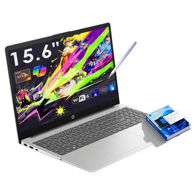Main image of HP Pavilion 15.6" Touchscreen Business Laptop | AMD Ryzen 5 7520U | 16GB RAM, 1TB PCIe SSD | Numeric Keypad | Webcam | Microsoft Copilot AI 2025 | Wi-Fi 6 | HDMI | Windows 11 Pro | W/Pen