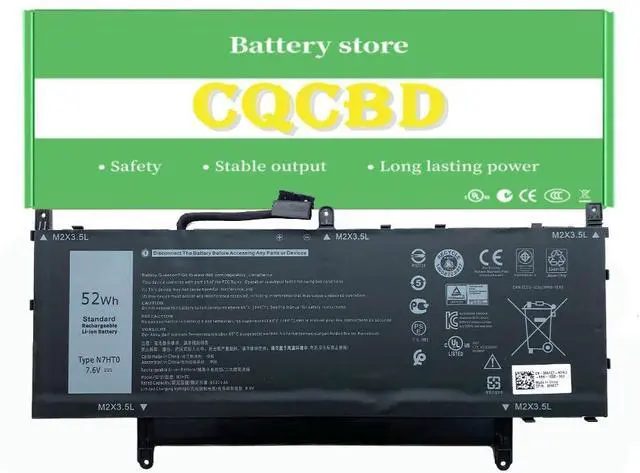 Main image of CQCBD N7HT0 Battery for Dell Latitude 9510 2-in-1 Series Notebook 08NFC7 N2NLL 0PKW00 TVKGH 089GNG 0HYMNG (7.6V 52Wh/6500mAh)