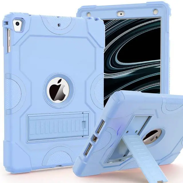 Main image of ZoneFoker Heavy Duty Shockproof Rugged Protective Case for iPad 9.7 Inch, Compatible with iPad 6th/5th Generation (2018/2017 Model), iPad Air 2 / 1st, iPad Pro 9.7 (2016), Sky Blue