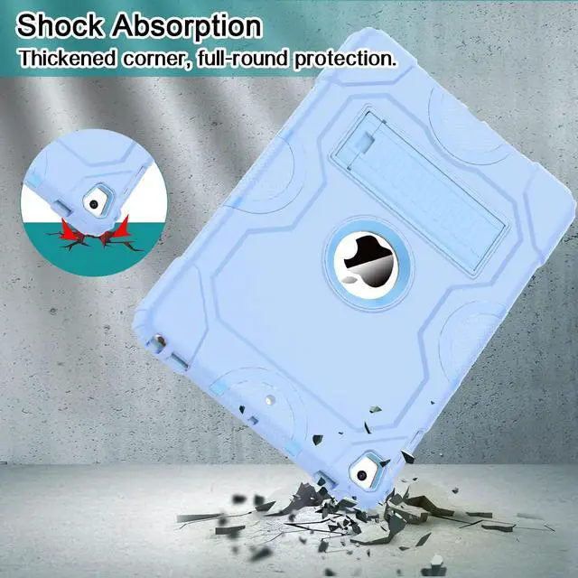 Alt view image 4 of 5 - ZoneFoker Heavy Duty Shockproof Rugged Protective Case for iPad 9.7 Inch, Compatible with iPad 6th/5th Generation (2018/2017 Model), iPad Air 2 / 1st, iPad Pro 9.7 (2016), Sky Blue