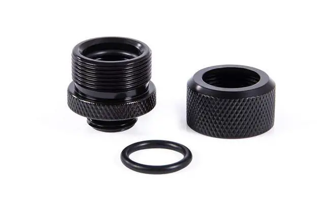 Alt view image 4 of 4 - Alphacool Eiszapfen 14mm HardTube Compression Fitting G1/4 - Knurled - Deep Black - Sixpack (17552)