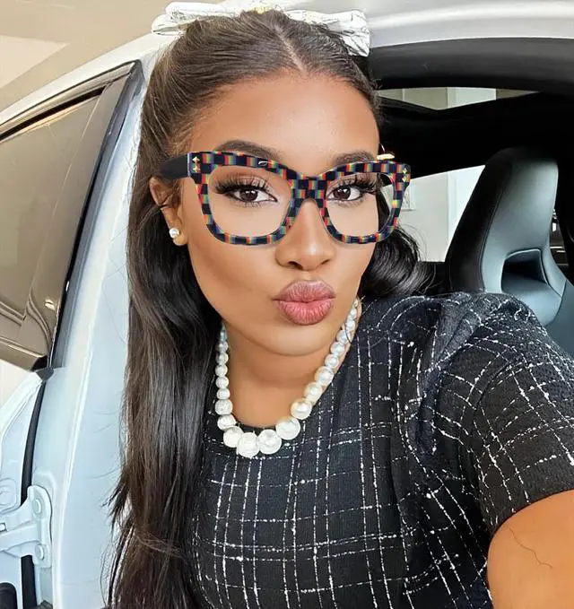 Alt view image 2 of 5 - VOOGLAM Square Blue Light Glasses for Women Anti Eyestrain Dry Eyes Computer Phone TV Eyewear Multicolor Faustyna GJGA282042-04