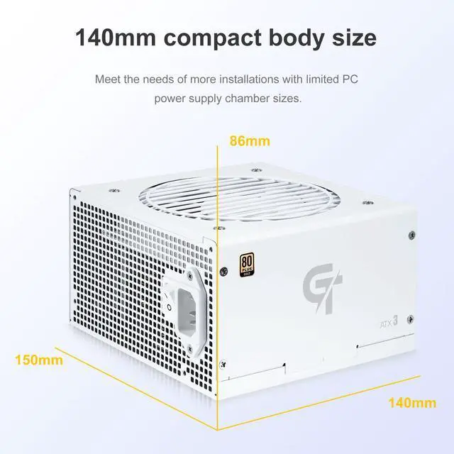 Alt view image 5 of 5 - SAMA White 650W Power Supply - Fully Modular 80 Plus Gold Certified ATX 3.1 & PCIE 5.1 Compliant Power Supply, Supports RTX 30/40 Series GPUs