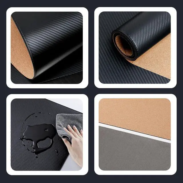 Alt view image 3 of 5 - Ultra Thin Gaming Desk Pad Mat, Carbon Fiber Texture Large Mouse Pad, for Home Office Protection and Decor, Double Sided(B,31.5"x15.8")