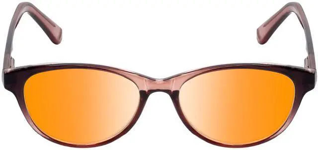 Alt view image 5 of 5 - Medspex Corinne McCormack Polly Color Therapy Reading Glasses +2.75 Pink Black Fade/Deep Red Womens Fluorescent Light Sensitivity Chromotherapy Chakra Healing