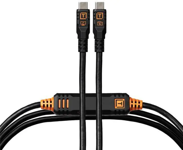 Main image of TetherPro Optima 10Gbps Gen 2 USB-C, 15' (4.6m), Straight to Straight, Non-Reflective Black