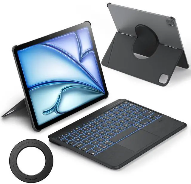 Main image of Nillkin Magnetic Stand Keyboard for iPad Pro 11" 2024 M4  Detachable Backlit Keyboard, Multi-Angle Stand, Thin and Light Portable-Polar Night Black