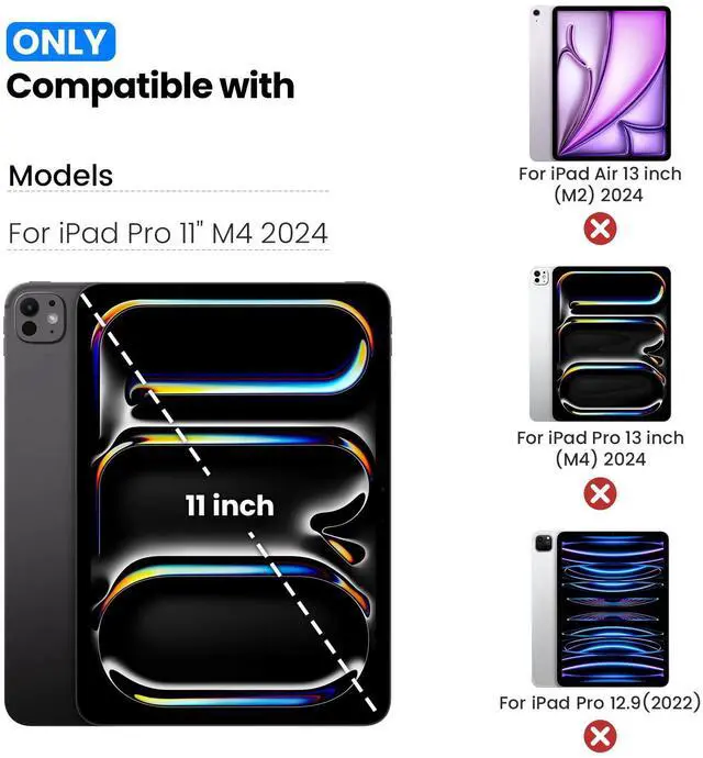 Alt view image 2 of 5 - Nillkin Magnetic Stand Keyboard for iPad Pro 11" 2024 M4  Detachable Backlit Keyboard, Multi-Angle Stand, Thin and Light Portable-Polar Night Black