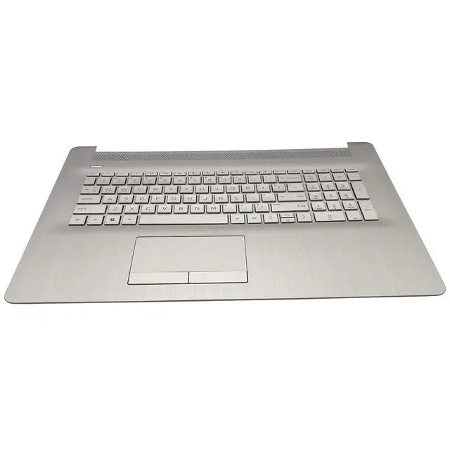 Alt view image 5 of 5 - Replacement Upper Case Palmrest for HP 17-by 17-CA 17T-by 17Z-CA Series Laptop Touchpad Backlight Keyboard Assembly Top Cover L92787-001 6070B1308113 Non-PTP Function Natural Silver