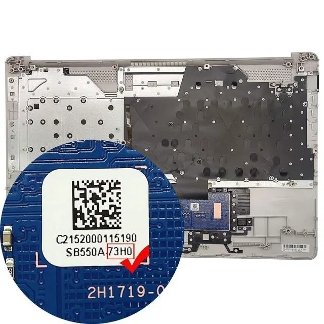 Alt view image 3 of 5 - Replacement Upper Case Palmrest for HP 17-by 17-CA 17T-by 17Z-CA Series Laptop Touchpad Backlight Keyboard Assembly Top Cover L92787-001 6070B1308113 Non-PTP Function Natural Silver