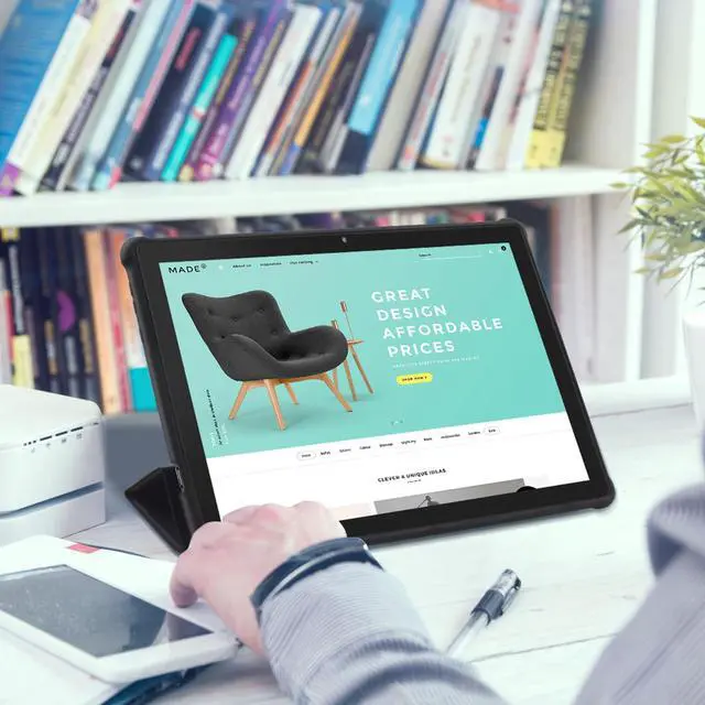 Alt view image 2 of 5 - Android Tablet 10 inch with 64GB ROM, 3GB RAM, 512GB Expandable, Quad-Core, HD IPS Screen, 2MP + 8MP Dual Camera,5G Wi-Fi, Stable Tablet with 6000mAh Battery