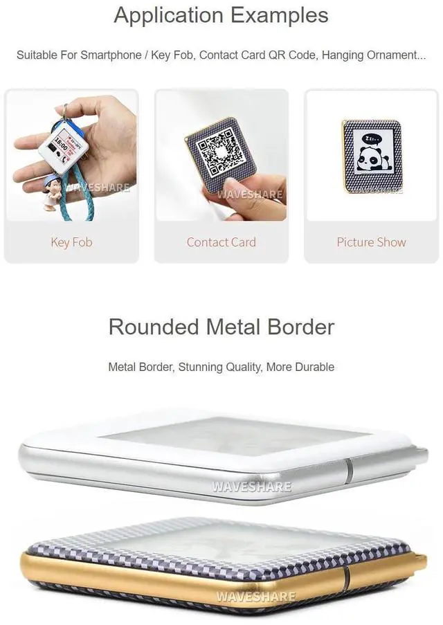 Alt view image 5 of 5 - Waveshare 1.54inch NFC-Powered e-Paper No Battery Wireless Powering and Data Transfer (White Case)