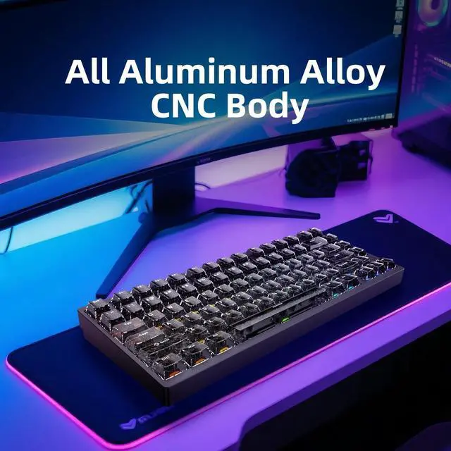 Alt view image 4 of 5 - IROK MG75MAX 81 Keys Wired Magnetic Switch Keyboard, 256KHZ Single Key Scan Rate, PCB Nano-Coating Waterproof, Hall Effect, 8KHZ/ARGB/CNC Aluminum Gaming Keyboard(Black)