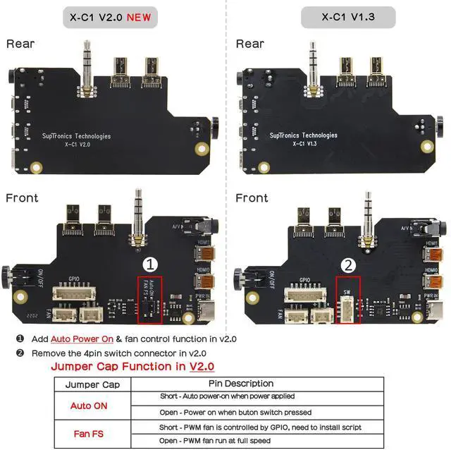 Alt view image 2 of 5 - Geekworm NASPi V2.0 2.5 inch SATA HDD/SSD NAS Storage Kit with Safe Shutdown & Auto Power On Function for Raspberry Pi 4 Model B(Not Include Raspberry Pi 4)