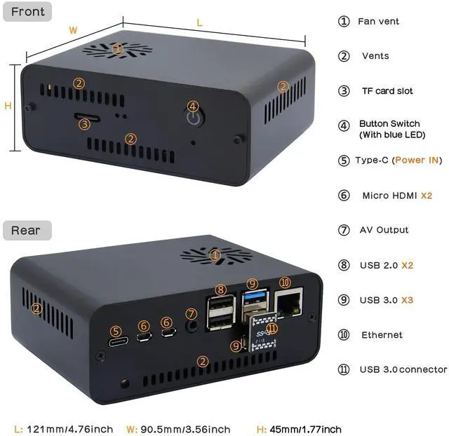 Alt view image 5 of 5 - Geekworm NASPi V2.0 2.5 inch SATA HDD/SSD NAS Storage Kit with Safe Shutdown & Auto Power On Function for Raspberry Pi 4 Model B(Not Include Raspberry Pi 4)