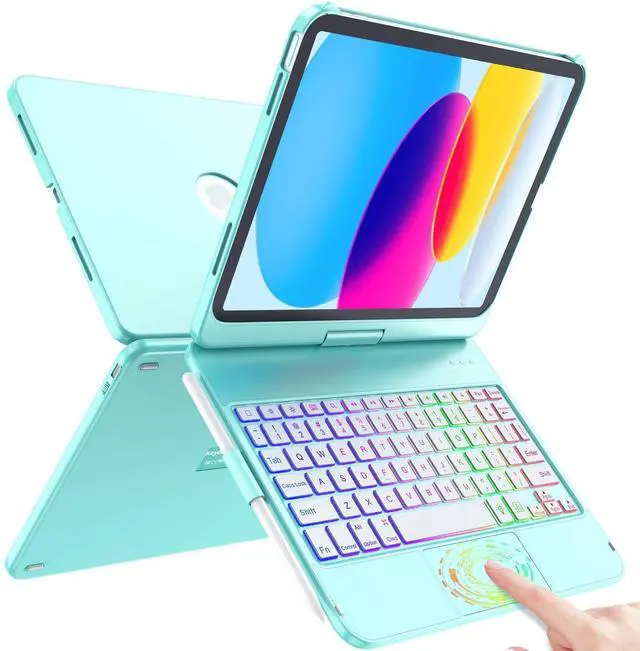 Main image of FUWANG Touch Keyboard Case for iPad (A16) 11th Generation 11 inch 2025&10th Gen 10.9 inch 2022, 360° Rotate for iPad 10th Generation Case with Keyboard, Backlit Keyboard Case with Pencil Holder