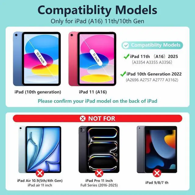 Alt view image 2 of 5 - FUWANG Touch Keyboard Case for iPad (A16) 11th Generation 11 inch 2025&10th Gen 10.9 inch 2022, 360° Rotate for iPad 10th Generation Case with Keyboard, Backlit Keyboard Case with Pencil Holder