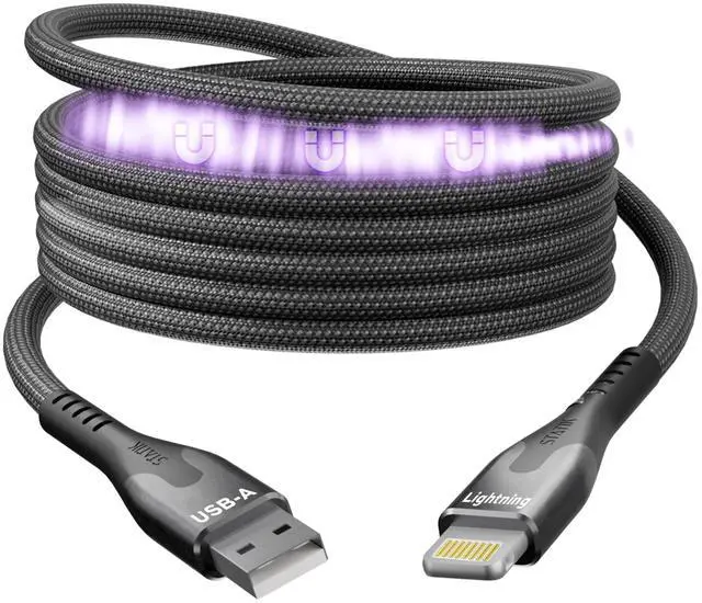 Main image of Statik MagStack USB A to iPhone Cable MFi Certified, Clutter-Free Magnetic Charging Cable, Anti-Tangle Phone Charger Cord, 12W, Compatible with iPhone 14 Pro Max, 13 12 11, 3FT/1M