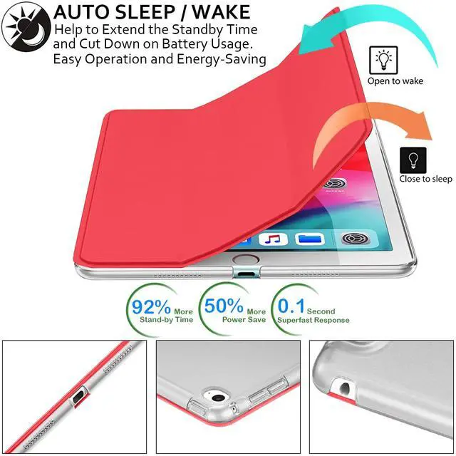 Alt view image 3 of 5 - DuraSafe Cases for iPad 9.7 Inch 5 6 Air 1 2 [iPad 5th 6th Air 1st 2nd ] A1893 A1954 A1822 A1823 A1567 A1566 A1474 A1475 A1476 MRJN2LL/A MR7G2LL/A MGLW2LL/A MGL12LL/A Hard Smart PC Back Cover - Red