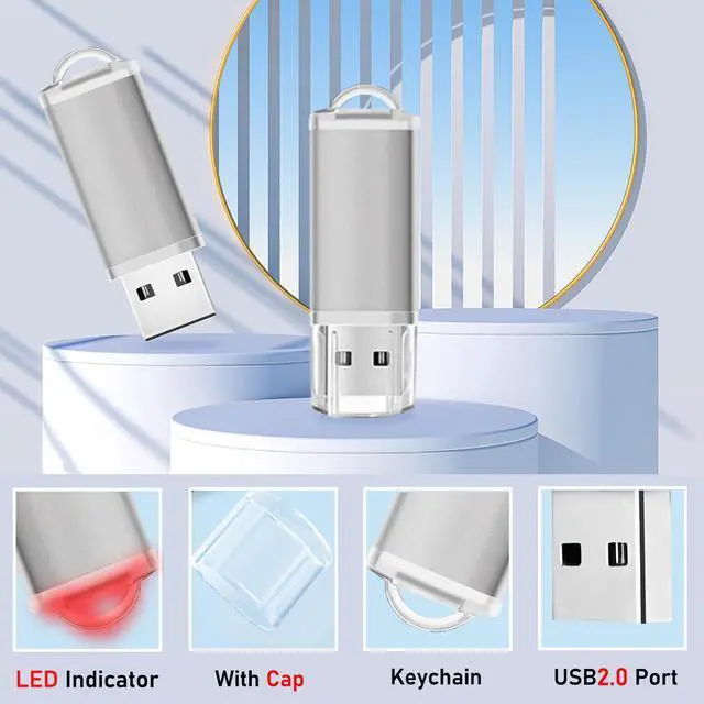 Alt view image 3 of 5 - USB Thumb Drive 8GB Flash Drives 20 Pack, Nicepicten Memorias USB 2.0 Memory Stick FAT32 Flash Zip Drive 8 GB Jump Drives Multipack Pendrive with Landards and Lables (Sliver 8GB, 20 Pieces)
