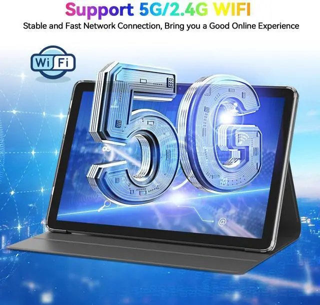 Alt view image 4 of 5 - Latest 2025 Android 14 Tablet, 128GB+16(8+8 Expand) GB/512GB Expand, Octa-Core Tablets with 5G WiFi, 8000mAh Battery, 10.1 inch Tablets with 21MP Camera, Tablet with Keyboard, Bluetooth, Mouse, Case