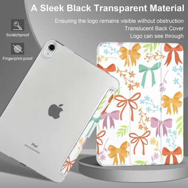 Alt view image 3 of 5 - MecBevia Case Compatible with iPad Air 11 Inch M3 (2025) / M2 (2024), iPad Air 10.9 Inch 5th Gen (2022) / 4th Gen (2020), Hard PC Back Cover with Auto Wake/Sleep, Ribbon Daydream