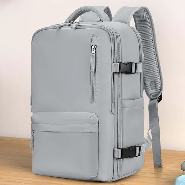 Alt view image 2 of 5 - WONHOX Large Travel Backpack Women, Carry On Backpack,Backpack Waterproof Outdoor Sports Rucksack Casual Daypack, Grey