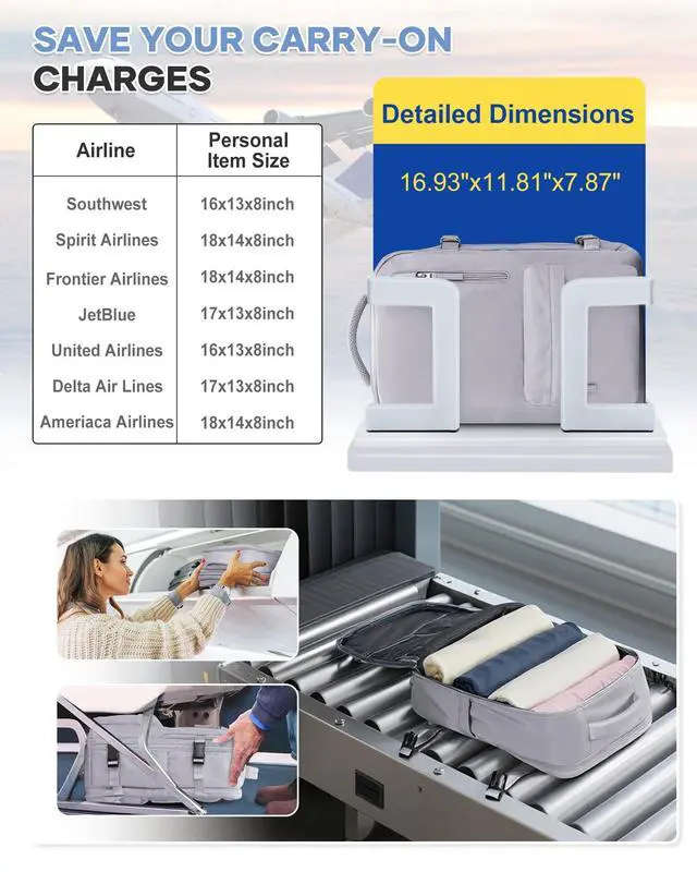 Alt view image 3 of 5 - WONHOX Large Travel Backpack Women, Carry On Backpack,Backpack Waterproof Outdoor Sports Rucksack Casual Daypack, Grey