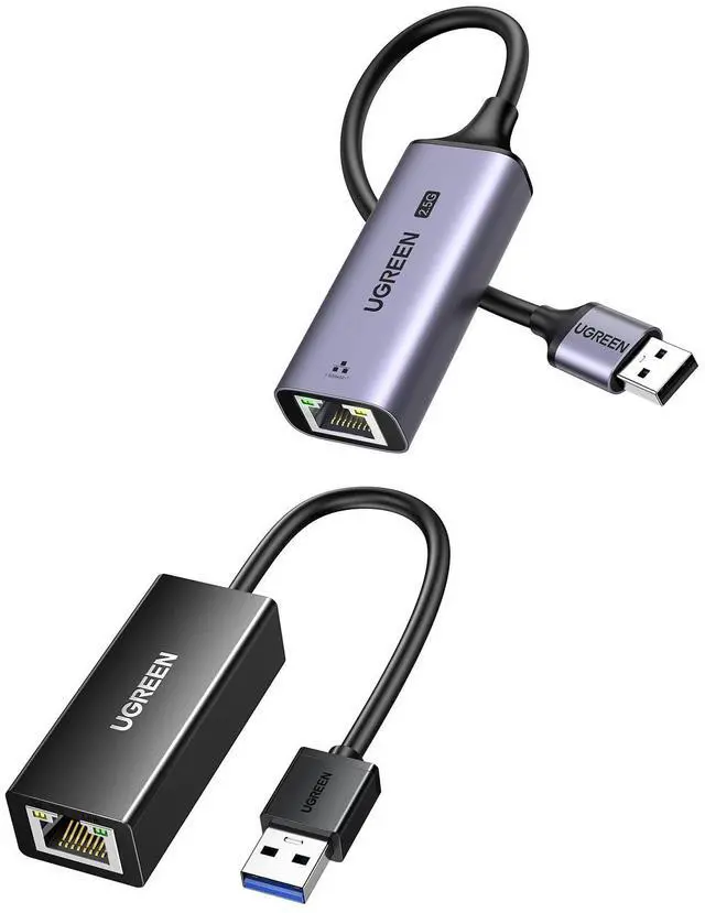 Main image of UGREEN USB to Ethernet Adapter, 1000Mbps Ethernet Adapter with USB 3.0 Bundle with UGREEN 2.5Gb USB to Ethernet Adapter, Ethernet to USB Adapter for Laptop, Aluminum
