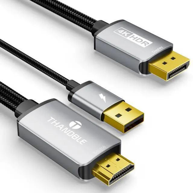 Main image of THANDBLE Active HDMI to DisplayPort Cable 10FT, 4K 60Hz 1080p 120Hz, Unidirectional HDMI Source to DP Monitor Display Port Cable Compatible for PC, Laptop, Computer, NVIDIA, AMD, PS5/4, Xbox