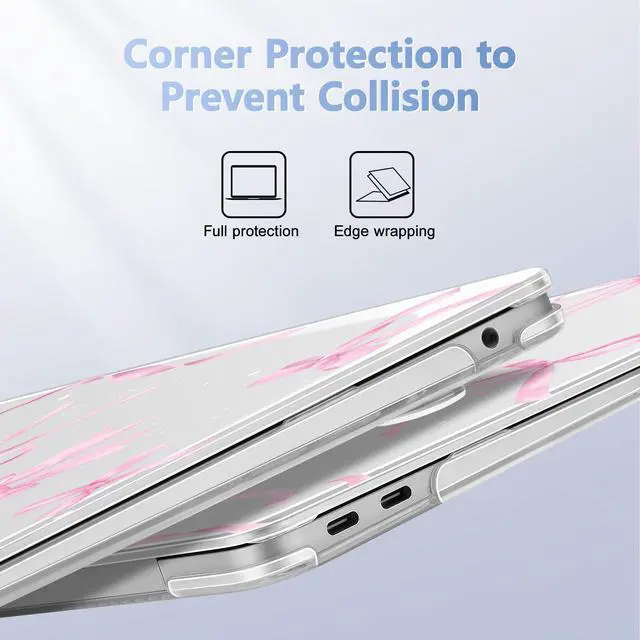 Alt view image 3 of 5 - Lepeoac for MacBook Air 13 inch Case 2020 2019 2018 Release A2337 M1 A2179 A1932 with Liquid Retina Display & Touch ID, [Sturdy Shockproof] Hard Shell with Screen Protector, Bowknot