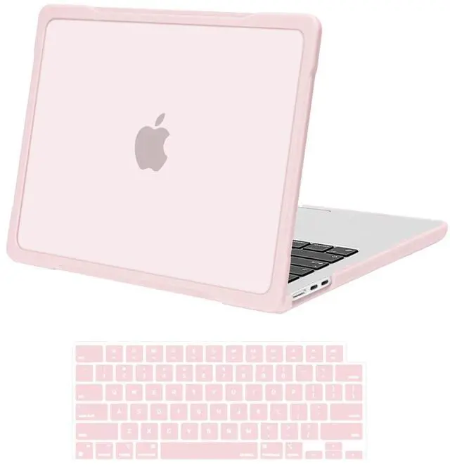 Main image of MOSISO Compatible with MacBook Air 13 inch Case 2025 2024 2023 2022 M4 A3240 M3 A3113 M2 A2681, Soft TPU Bumper Anti-Fingerprint Hard Case&Keyboard Cover for MacBook Air 13.6 inch Case, Chalk Pink