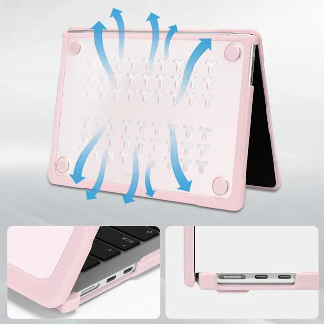 Alt view image 5 of 5 - MOSISO Compatible with MacBook Air 13 inch Case 2025 2024 2023 2022 M4 A3240 M3 A3113 M2 A2681, Soft TPU Bumper Anti-Fingerprint Hard Case&Keyboard Cover for MacBook Air 13.6 inch Case, Chalk Pink