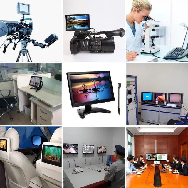 Alt view image 5 of 5 - CAMWORLD Security Monitor, 10.1 Inch Touchscreen Small HDMI Monitor, 1280x800 Portable Mini Computer Monitors Screen LCD Display w/Speaker, HDMI VGA AV Port for CCTV PC Security System Raspberry Pi