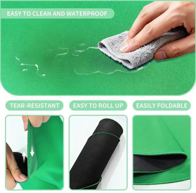 Alt view image 4 of 5 - LERYG Large Round Tabletop Game Playmat,Rubber Table Mat Suitable for Playing Poker,Card,and Roleplaying Games.(80cmGreen)