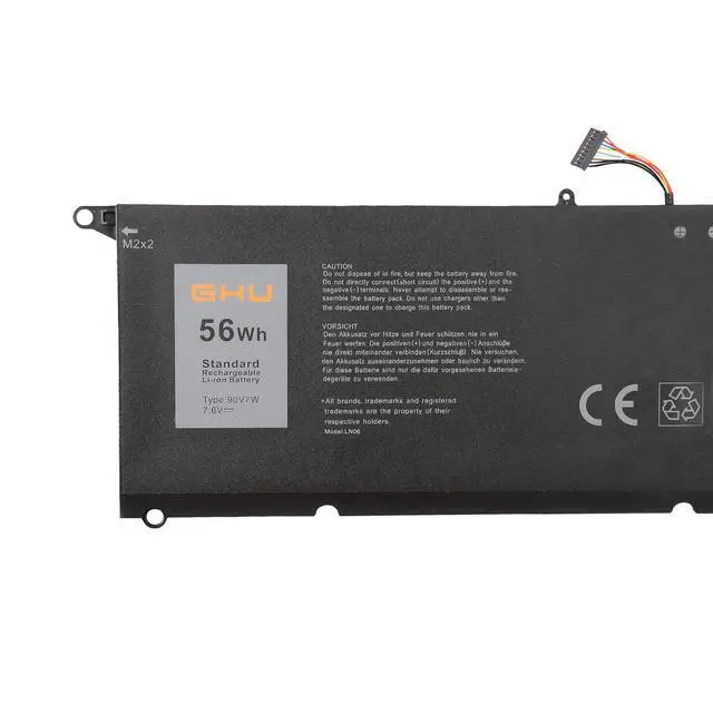 Alt view image 3 of 5 - GHU New 45 Wh 90V7W 5K9CP Battery Compatible with Dell XPS 13 13D 9343 13-9343, XPS 13 9350 13-9350 XPS13-9350 13D-9343 DIN02 0DRRP 0N7T6 JHXPY DIN02 RWT1R,Li-ion 7.4V