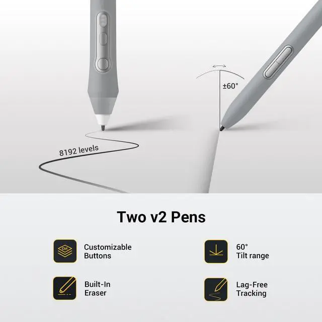 Alt view image 2 of 5 - Xencelabs Pen Tablet Medium Bundle SE v2, Graphic Tablet, Studio Level Drawing Tablet withTwo v2 Pens and Quick KeysHP Anyware Support, Private Bluetooth 5.0 Wireless Connection for Win/Mac/Linux