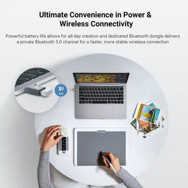 Alt view image 4 of 5 - Xencelabs Pen Tablet Medium Bundle SE v2, Graphic Tablet, Studio Level Drawing Tablet withTwo v2 Pens and Quick KeysHP Anyware Support, Private Bluetooth 5.0 Wireless Connection for Win/Mac/Linux