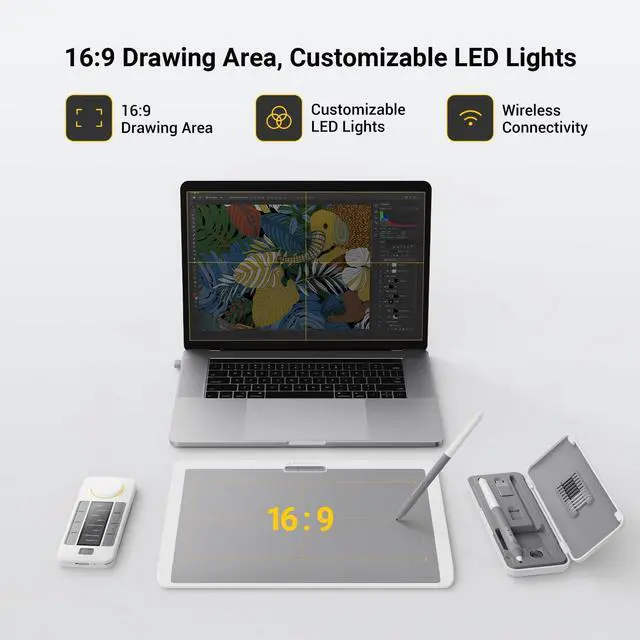 Alt view image 5 of 5 - Xencelabs Pen Tablet Medium Bundle SE v2, Graphic Tablet, Studio Level Drawing Tablet withTwo v2 Pens and Quick KeysHP Anyware Support, Private Bluetooth 5.0 Wireless Connection for Win/Mac/Linux