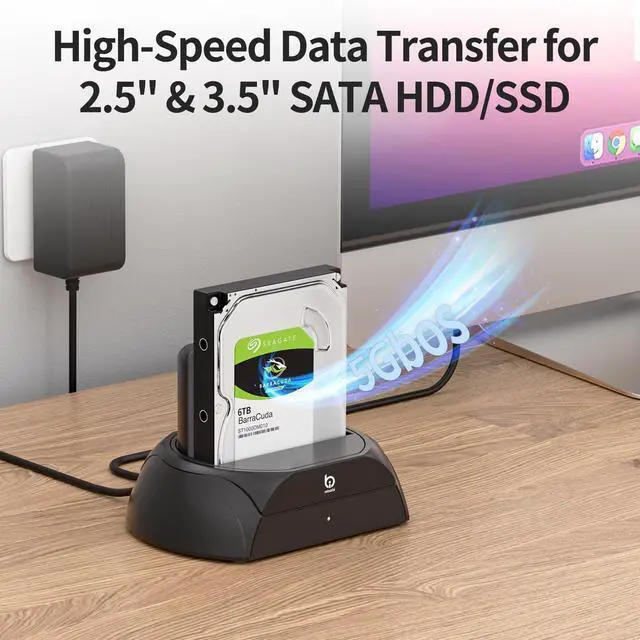 Alt view image 5 of 5 - Hard Drive Docking Station, Pcie NVMe Adapter with Cooling Fan Superior Cooling Efficiency, External Hard Drive Reader Compatible with M.2 NVMe/SATA SSD & 2.5" and 3.5" SATA HDD SSD