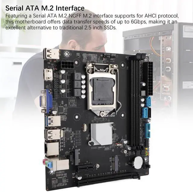 Alt view image 2 of 5 - B85M - A Motherboard, 2xDDR3 Memory Max 32GB, LGA1150 CPU, PCI E2.0X16, Serial ATA 3.0x2, VGA, HDMI, M.2 ATX Mainboard for Core i3, i5, i7 4th Gen