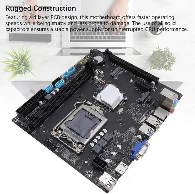 Alt view image 3 of 5 - B85M - A Motherboard, 2xDDR3 Memory Max 32GB, LGA1150 CPU, PCI E2.0X16, Serial ATA 3.0x2, VGA, HDMI, M.2 ATX Mainboard for Core i3, i5, i7 4th Gen