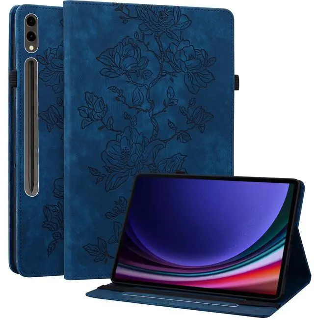Main image of YHDXUYS Case for Samsung Galaxy Tab S10 Plus 2024/S9 FE Plus 2023/S9 Plus 2023 12.4 Inch, Slim PU Leather Folio Cover with Multi-Angle Stand and Pen Holder, Blue
