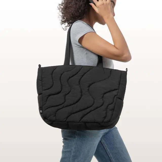 Alt view image 2 of 5 - tomtoc 14-inch Puffy Laptop Tote Bag for Women 10L, Lightweight Puffer Work Tote with Padded Device Compartment for 13/14-inch MacBook Laptop, Organized Work Bag for Office, Business, Daily Essentials