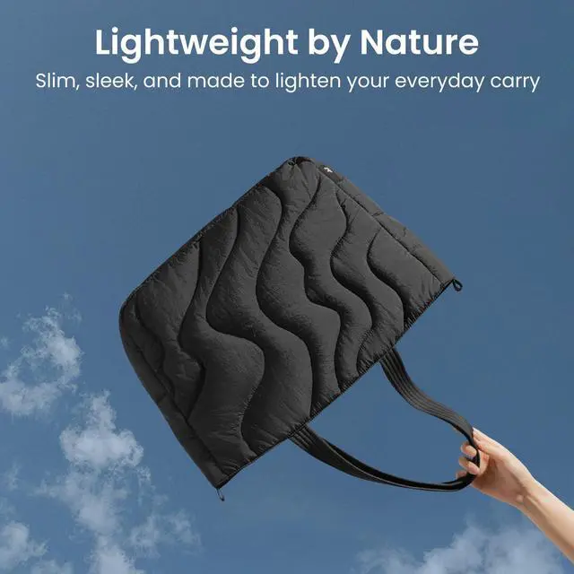 Alt view image 5 of 5 - tomtoc 14-inch Puffy Laptop Tote Bag for Women 10L, Lightweight Puffer Work Tote with Padded Device Compartment for 13/14-inch MacBook Laptop, Organized Work Bag for Office, Business, Daily Essentials