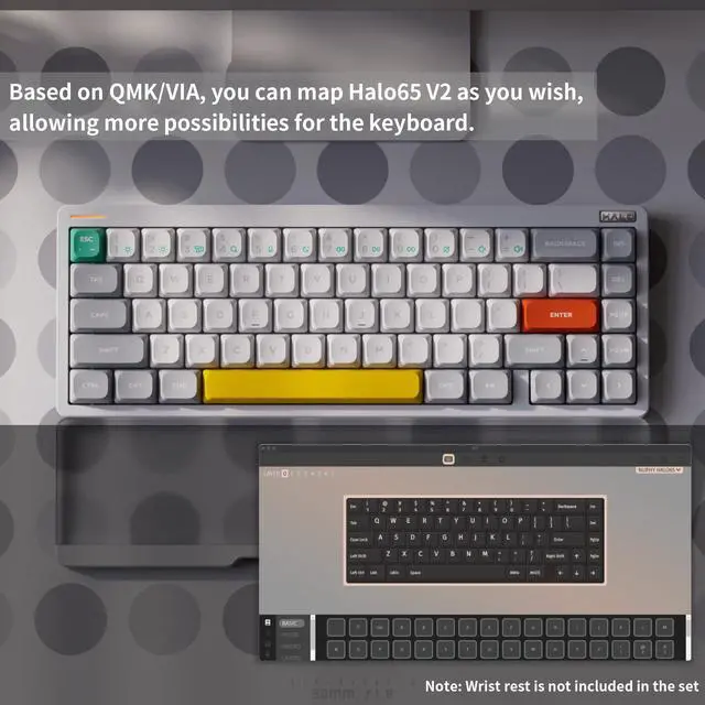 Alt view image 5 of 5 - nuphy Halo65 V2 Wireless Mechanical Keyboard with PBT Keycaps,65% Hot Swappable Custom Gaming Keyboard Compatible with QMK/VIA,RGB Backlit,Gasket Structure,BT5.0/USB-C/2.4GHz,White-Raspberry Switches